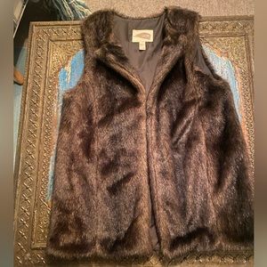 Brown faux fur vest